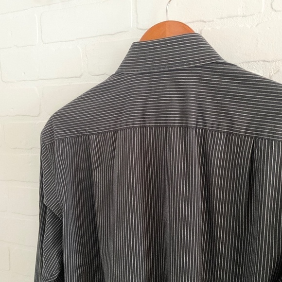 Balenciaga Men’s Button down shirt Pinstripe Black White 100% cotton FLAW XL - Picture 4 of 14